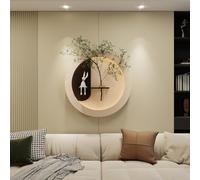 MJMLUCK Décoration Murale 3D avec éclairage LED, Peinture créative en grès, éclairage LED Mural pour Hall d'hôtel, Salon, Chambre, Interrupteur à Distance (Noir 50 cm/19,7 po)