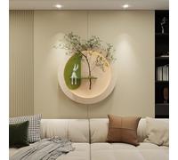 MJMLUCK Décoration Murale 3D avec éclairage LED, Peinture créative en grès, éclairage LED Mural pour Hall d'hôtel, Salon, Chambre, Interrupteur à Distance (Vert Clair 60 cm/23,6 Pouces)