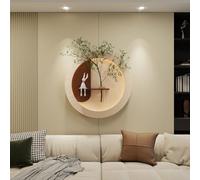 MJMLUCK Décoration Murale 3D avec éclairage LED, Peinture créative en grès, éclairage LED Mural pour Hall d'hôtel, Salon, Chambre, Interrupteur à Distance (Café 80 cm/31,5 po)