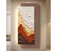 MJMLUCK Décoration Murale Moderne à LED 3D, Sculpture Murale de Paysage texturé en grès, œuvre d'art Lumineuse à Suspendre sur Prise pour Salon ou Chambre (C 23,6 x 47,2 po)
