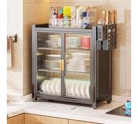 MJMLUCK Deux ou Trois étagères pour Un Rangement Optimal de la Vaisselle, égouttoir de comptoir avec bac récupérateur de Gouttes, étagère à Vaisselle pour Plan de Travail, Gain de Place, Grande capa