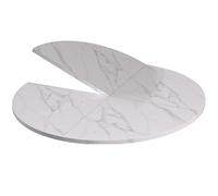 MJMLUCK Grand Plateau de Table Pliable 47 60 72 Pouces en Bois, rallonge de Plateau de Table Circulaire pour Bricolage, Traiteur, Banquet, fête (marbre 170 cm/67 Pouces)