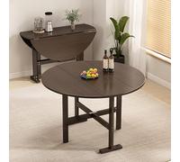 MJMLUCK Grand Plateau de Table Rond Pliable, Plateau de Table à Manger Rond en Bois, rallonge de Bureau Pliable temporaire Peu encombrante, pour Le Camping, Les Pique-niques et Les fêtes (Noye