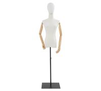 MJMLUCK Mannequin féminin avec Doigts Mobiles - Buste de Mannequin de Couture réglable en Hauteur de 55 à 80 Pouces avec tête rotative pour Boutique et Atelier de Couture (Noir)