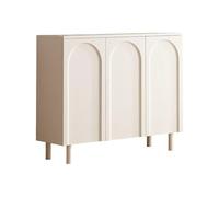 MJMLUCK Meuble à Chaussures Contemporain en Bois Composite Beige avec étagères réglables, Porte d'armoire et Fond fermé pour entrée de Placard, 119 cm (L) x 35,5 cm (l) x 94 cm (H).