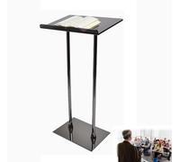 MJMLUCK Pupitre en Acrylique avec Base en Fer et Transparent épais, pupitre Portable pour églises, salles de Classe et Mariages (Noir C)