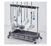 MJMLUCK Support de Balai à Franges Mobile, Chariot à Outils de Nettoyage Utilitaire sur Pied, Fournitures d'entretien ménager, égouttoir à Franges Commercial, Porte-Parapluie, Maison, hôtel, Jardin,