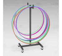 MJMLUCK Support Mobile pour Cerceau de Hula Hoop, Support de Rangement pour Corde à Sauter, étagère de Rangement pour Cerceau d'exercice en Fer pour Cours de Fitness/éducation Physique, Montage fac