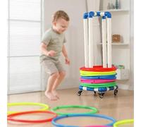 MJMLUCK Supports de Corde en PVC, étagère de Rangement pour cerceaux de Hula Hoop pour Enfants, Chariot Amovible pour cerceaux de Fitness, Support Portable pour cerceaux de Sport pour école Primaire