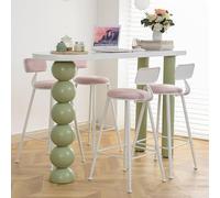 MJMLUCK Table de Bar, Petite Table de Cuisine/Salle à Manger, Table de pub/Bistro avec 4 tabourets de Bar rembourrés, Table de pub étroite pour Petits espaces (Cuisine/café), Montage Facile (v