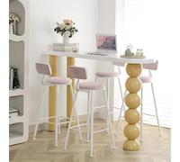 MJMLUCK Table de Bar, Petite Table de Cuisine/Salle à Manger, Table de pub/Bistro avec 4 tabourets de Bar rembourrés, Table de pub étroite pour Petits espaces (Cuisine/café), Montage Facile (b