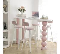 MJMLUCK Table de Bar, Petite Table de Cuisine/Salle à Manger, Table de pub/Bistro avec 4 tabourets de Bar rembourrés, Table de pub étroite pour Petits espaces (Cuisine/café), Montage Facile (r