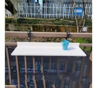 MJMLUCK Table de Bar Pliable pour Balcon avec rambarde, Table extérieure pour Balcon avec rambarde, Table Pliante Murale pour Patio, Table Suspendue pour Balcon, Jardin, Porche, Cour (Blanc) (Blanc)