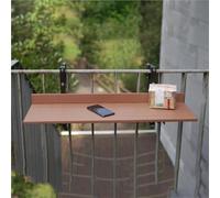 MJMLUCK Table de Bar Pliable pour Balcon avec rambarde, Table extérieure pour Balcon avec rambarde, Table Pliante Murale pour Patio, Table Suspendue pour Balcon, Jardin, véranda, Cour (Marron) (MARR