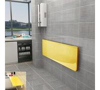 MJMLUCK Table Murale à abattants, Table Pliante Flottante Murale, Table Murale en Bois, Table Murale Stable et Robuste, Table de Linge Pliante, établi Suspendu Pliable (Jaune 90 cm P x 50 cm L)