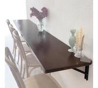 MJMLUCK Table Pliante Murale Flottante, établi Pliable en Bois Massif, Table Murale Rabattable avec Supports d'étagère, Table Pliante pour la buanderie, la Salle à Manger et la Cuisine (Noyer 1