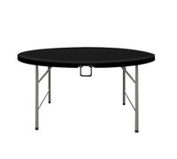 MJMLUCK Table Pliante Portable en Plastique Robuste, Table Ronde Pliante pour intérieur et extérieur, idéale pour Les fêtes, Les Repas, Les Mariages, Les événements et Les Pique-niques (Noir,