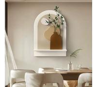 MJMLUCK Tableau décoratif Mural en grès, Peinture 3D, Sculpture Murale avec Plantes Vertes artificielles, pour Chambre, entrée (Marron 1 50 * 70cm/19.7 * 27.5in)