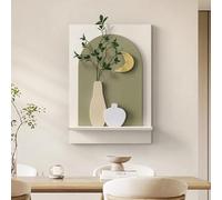 MJMLUCK Tableau décoratif Mural en grès, Peinture 3D, Sculpture Murale avec Plantes Vertes artificielles, pour Chambre, entrée (Vert 2 40 * 60cm/15.7 * 23.6in)