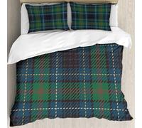 MJNLYDAO literie de Housse de Couette et d'oreiller.Cet Ensemble particulièrement adapté aux Personnes allergiques.Motif Tartan sans Couture. Motifs de Chemises en Flanelle à Carreaux r.178x208cm