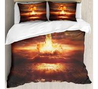 MJNLYDAO literie de Housse de Couette et d'oreiller.Cet Ensemble particulièrement adapté aux Personnes allergiques.Puissante Explosion d'une Bombe nucléaire dans l'océan. Guerre nucléai.228x264cm