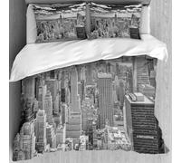 MJNLYDAO literie de Housse de Couette et d'oreiller.Cet Ensemble particulièrement adapté aux Personnes allergiques.New York, NYC au-Dessus de Manhattan Depuis Le Sommet des Gratte-ciels.228x264cm