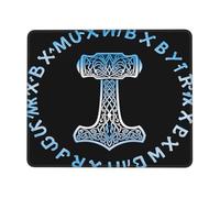 Mjöllnir Viking Et Les Runes Mythologie Nordique Tapis De Souris Petit Mouse Pad Durable Mousepad pour Voyage Maison Ordinateur 25X30Cm