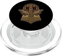 Mjoelnir and Huginn and Munnin Norse Viking Age Pattern PopSockets PopGrip pour MagSafe