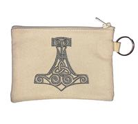 Mjolnir Porte-monnaie Marteau de Thor Symbole Nordique Beige