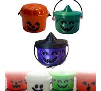 MJOYIS Mini-seaux Effrayants, Figurines Mignonnes D'halloween en Édition Limitée, Décorations D'horreur Ultimes, Mini-seaux Citrouilles à Offrir, à Décorer Ou à Remplir(3pcs-c)