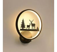 Mjsdjof Applique murale anneau noir, lampe murale ultra-mince en métal avec abat-jour en acrylique, lampe murale motif dessin animé for chambre d'enfant, LED modernes - 20 W - 3 couleurs