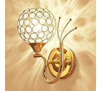 Mjsdjof Applique Murale en Cristal à LED Moderne, luminaire décoratif doré, Lampe de Chevet en métal, Douille E27, Lampes murales pour Porche, Couloir Max 60 W (Ampoule Non Incluse)