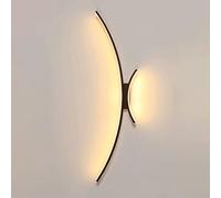 Mjsdjof Applique murale linéaire géométrique, applique murale en bande métallique avec abat-jour en silicone blanc, appliques murales de chevet LED modernes 12W, lumière d'ambiance murale de fond de s