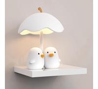 Mjsdjof Applique murale Pingouin de dessin animé, applique en métal blanc avec abat-jour en acrylique, applique décorative for chambre d'enfant, LED moderne - 10 W - 3 modes de couleur