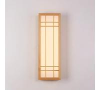 Mjsdjof Applique murale rétro japonaise, appliques murales décoratives en bois massif avec abat-jour en acrylique, appliques murales rectangulaires en bois, appliques murales d'éclairage de style indu