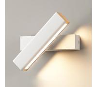 Mjsdjof Lampe de lecture de chevet avec fonction de réglage de rotation à 350 °, applique murale LED moderne 7 W, appliques murales en métal ultra-mince avec finition blanche, appliques murales simple