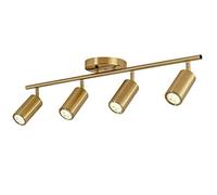 Mjsdjof Spot de Plafond Fixe à 4 Lumières - Spots, Spot Encastré Moderne en Laiton Brossé, Prise GU10 pour Galerie Couloir Armoire Cuisine Salle à Manger - Doré