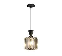 Mjsdjof Suspension en cristal, lampe suspendue en métal noir avec abat-jour en verre, douille E27, luminaires décoratifs for couloir, plafonniers minimalistes modernes