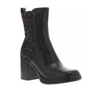 Mjus - Boots en cuir noires avec un empiècement effet daim à motif léopard - Taille numeric_39