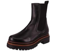 Mjus - Boots Femme en Cuir Noires à Talon Plat avec Fermeture à Soufflet élastiqué