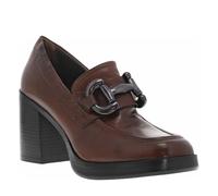 Mjus - Escarpins Emboitant en Cuir Chocolat à Talon décroché Haut et Boucles métalliques - Taille Numeric_37