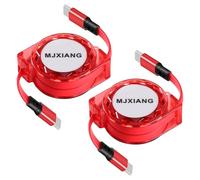 MJXIANG Câble de Chargeur USB C vers USB C[1M 2-Paquet], Câble de Charge Rapide Rétractable PD 60W (3A) pour Série iPhone 15/16/17, iPad Pro 2020, Samsung Galaxy S25 S24, LG, Huawei, Nintendo Switch