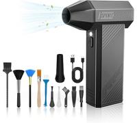 MJY 180 000 tr/min 85 m/s - Vaporisateur à air comprimé électrique - Batterie 7600 mAh - 4 vitesses réglables - Avec lanterne LED - Pour aspirateur de voiture - Kit de nettoyage PC - Canapé