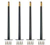 MJYDKBZ Jambes de Table de Cône Noir, Lot de 4 Pied de Table Remplacement Pattes Meuble Coniques Pied Cuisine Fer | Peint Pieds d'Armoire Hauteur: 10-72cm Jambes Canapé Pattes de Chaise Or 55cm/21.7"