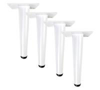 MJYDKBZ Pieds Meuble 25cm Blanc, Lot de 4 Pattes Meuble Remplacement Pied Table Coniques Pied Cuisine Fer | Peint Pieds d'Armoire Hauteur: 10-72cm Jambes Canapé Jambes Table Chaise 25cm/9.8"