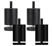 MJYDKBZ Pieds Meuble M8 Noir, Lot de 4 Pattes Meuble Reglable Pied Table Ronds Pied Cuisine Alliage d'Aluminium | Anodisé Pieds d'Armoire Hauteur: 6-25cm Jambes Canapé Jambes Table Chaise Lit 10cm/4"