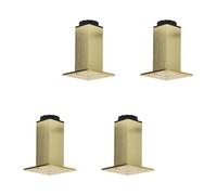 MJYDKBZ Pieds Table Doré, Lot de 4 Pied de Table Reglable Pattes Meuble Carrés Pied Cuisine Alliage d'Aluminium | Anodisé Pieds d'Armoire Hauteur: 3-40cm Jambes Canapé Pattes de Chaise 6cm/2.4"