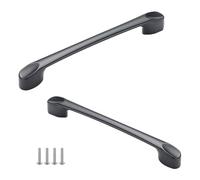 MJYDKBZ Poignée de Meuble Cuisine 128mm Noir, Lot de 2 Poignée Tiroir Alliage d'Zinc | Anodisé, Poignee d'Armoire Entraxe: 64-160mm Poignee Porte Poignées pour Placards Avec Vis 128mm/5in