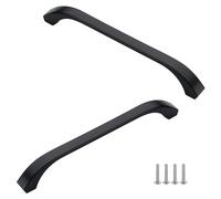 MJYDKBZ Poignée de Meuble Cuisine 128mm Noir, Lot de 2 Poignée Tiroir Alliage d'Zinc | Anodisé, Poignee d'Armoire Entraxe: 64-160mm Poignee Porte Poignées pour Placards Avec Vis 128mm/5in