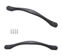 MJYDKBZ Poignée de Meuble Cuisine 160mm Noir, Lot de 2 Poignée Tiroir Alliage d'Zinc | Galvanoplastie, Poignee d'Armoire Entraxe: 64-160mm Poignee Porte Poignées pour Placards Avec Vis 160mm/6.3in